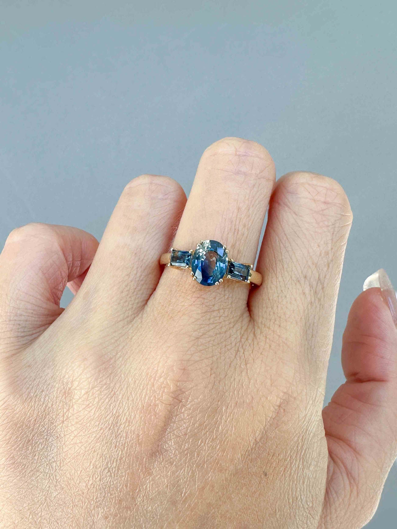 Sapphire right hand on sale ring