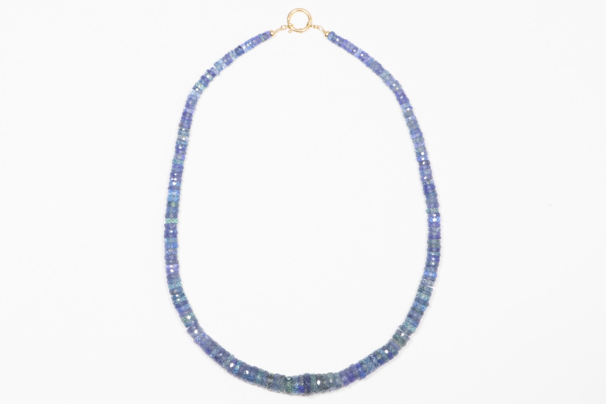 Tanzanite beads necklace with diamond side pendant
