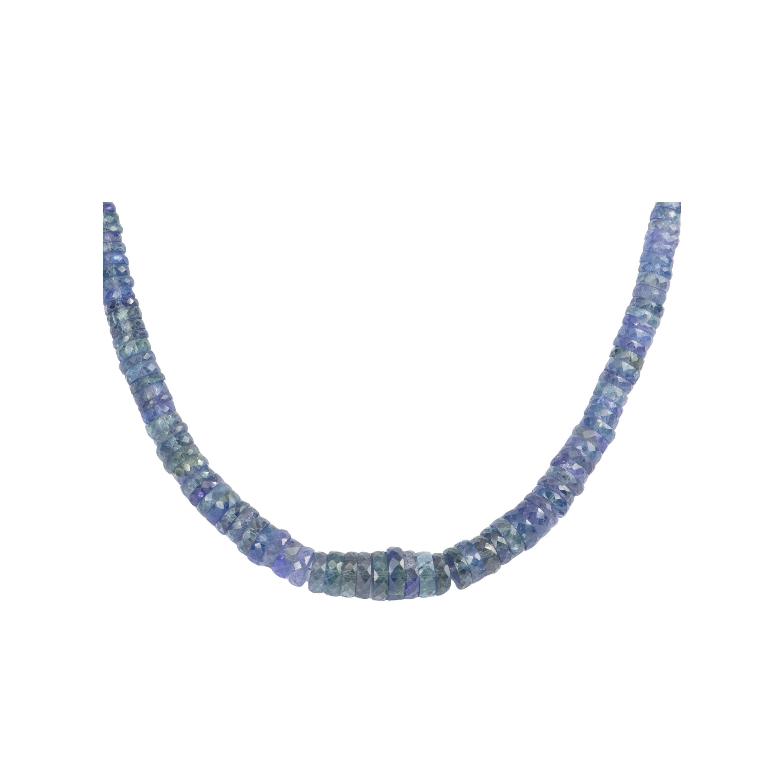 Gem Quality Multi Color Tanzanite Necklace 14K Gold Sailor Clasp R4336 Aurora Designer