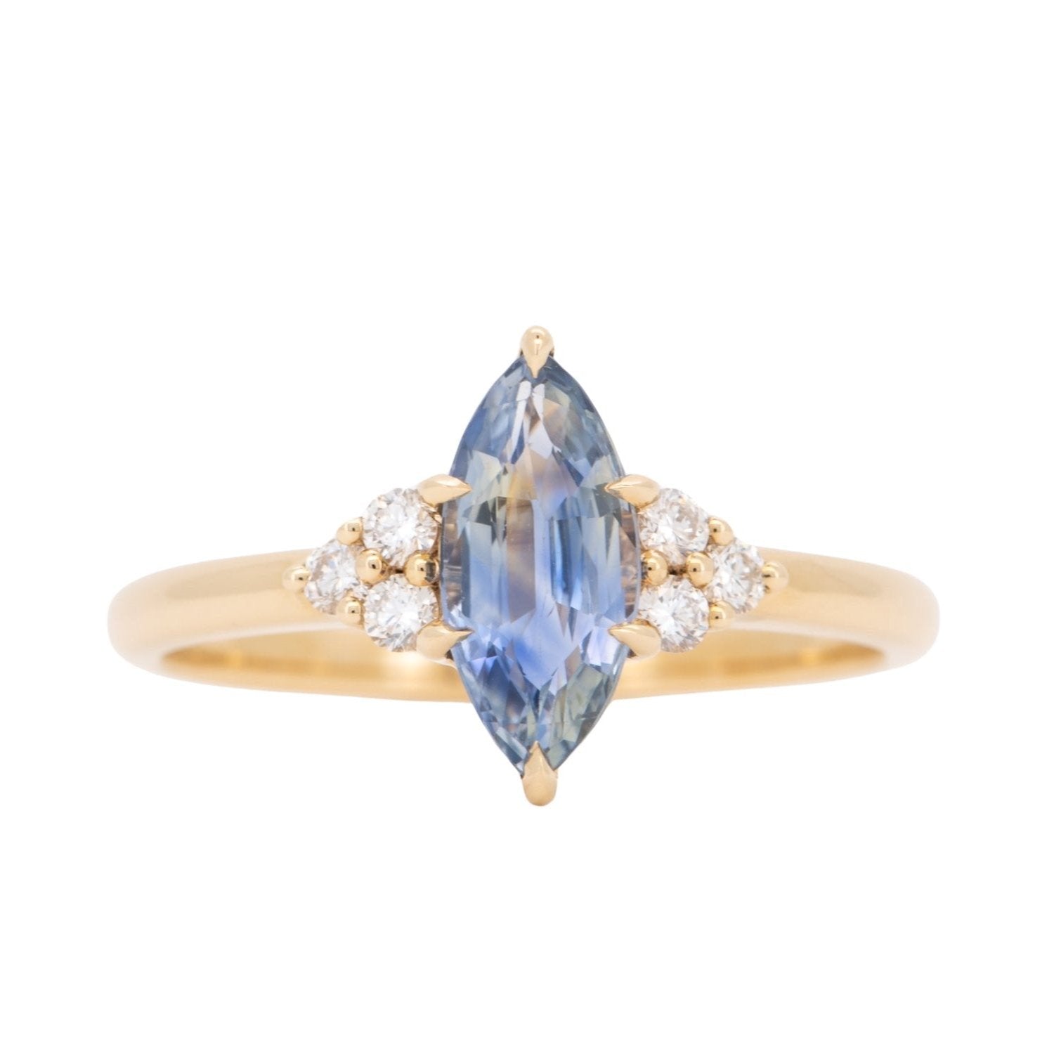 1.28ct Bi-Color Sapphire and Diamond Engagement Ring 14K Gold R6755 Aurora Designer