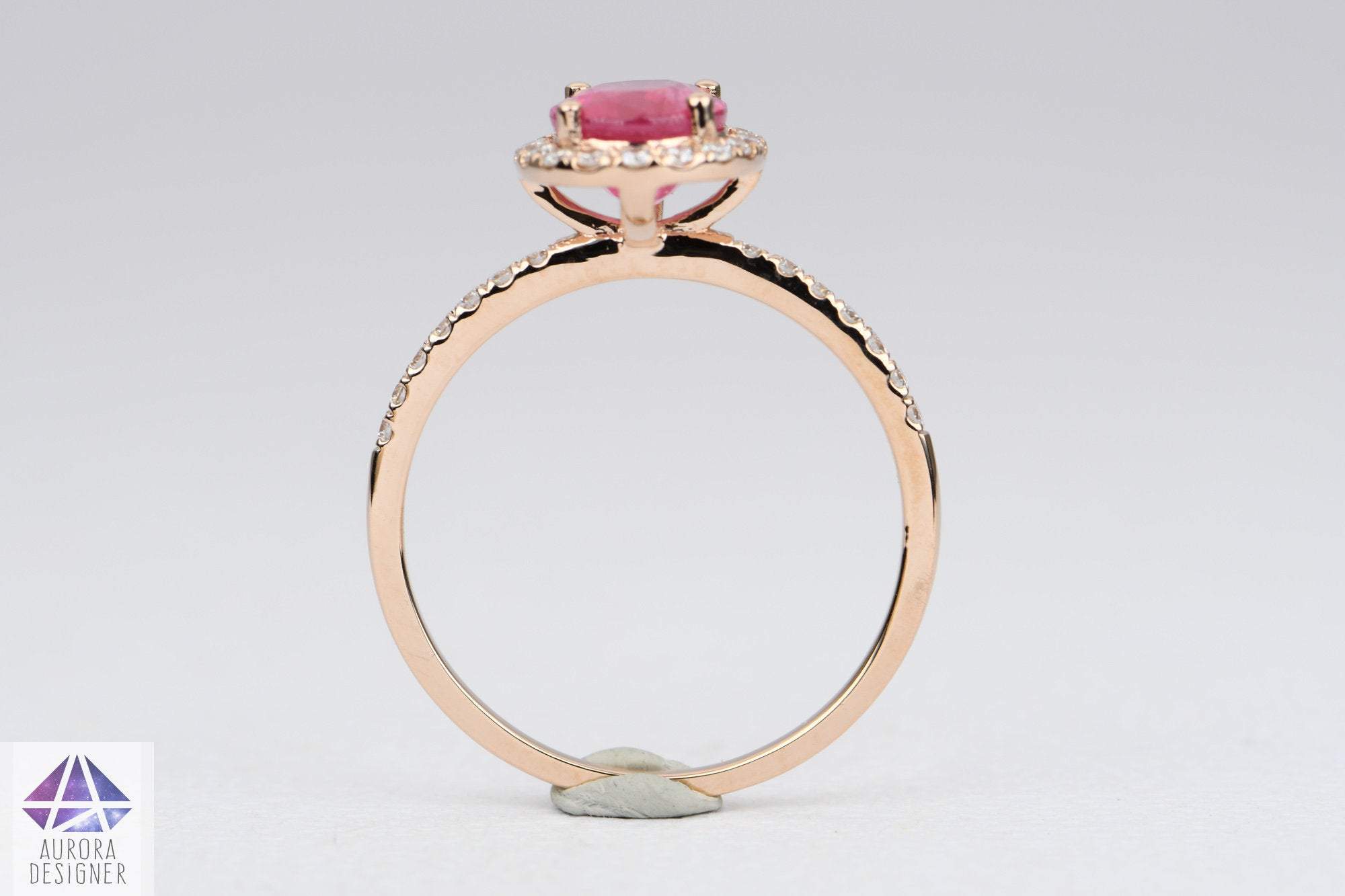 Gorgeous 14K Rose Gold and Pink Diamond (.45ct) Engagement Ring - Pink  Diamond Rings