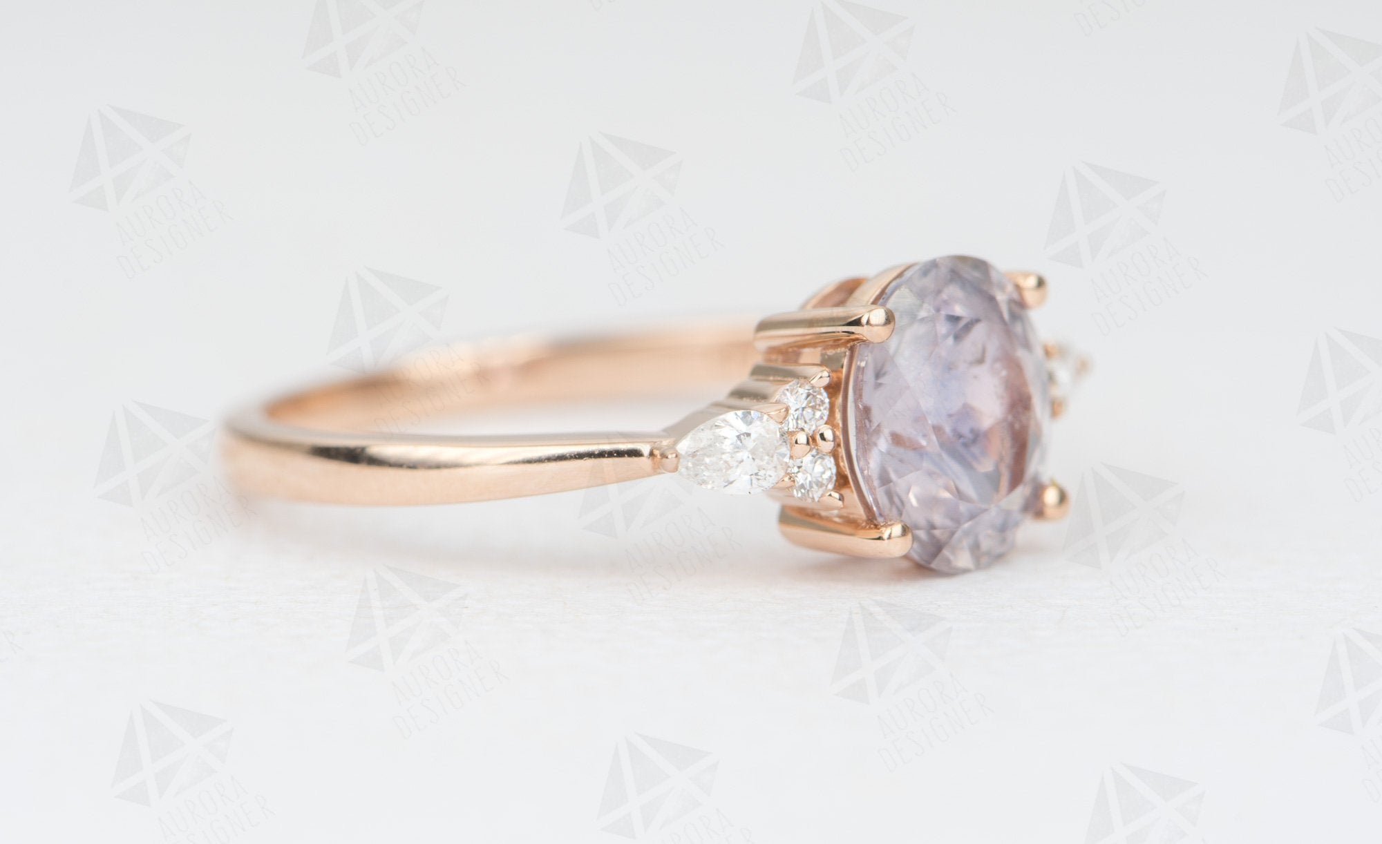 Stunning Montana Sapphire in Rose Gold Aura Ring