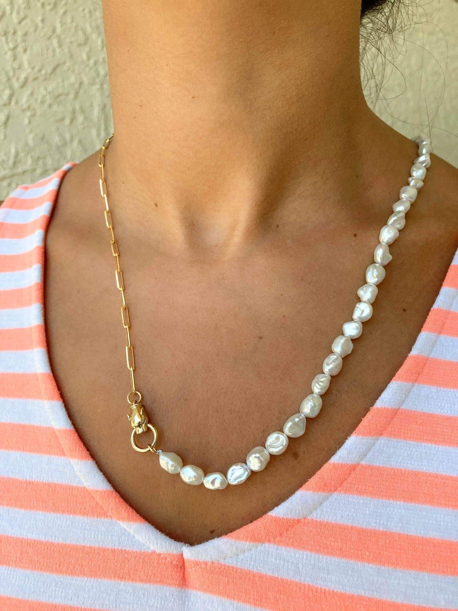 Gold Filled Fresh Water Pearl Chain Choker Necklace — Boy Cherie Jewelry:  Delicate Fashion Jewelry That Won't Break or Tarnish