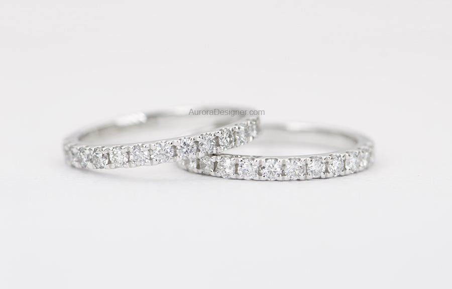 De Beers Platinum Diamond Classic Half Eternity Wedding Band Ring with  Papers