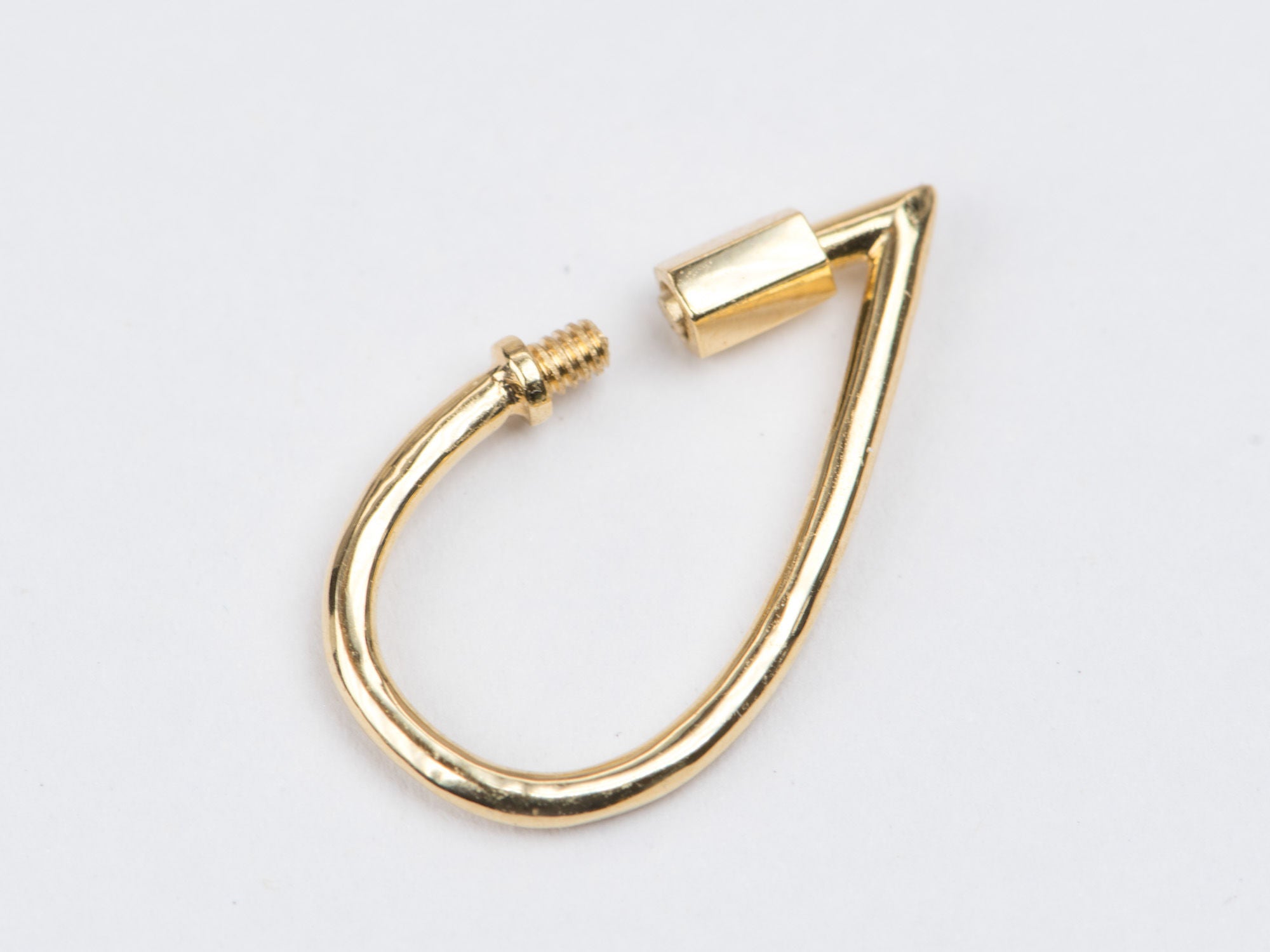 Pear Shape Carabiner Pendant Charm Holder 18K Gold 19.5*10.7mm R4187 -  Aurora Designer