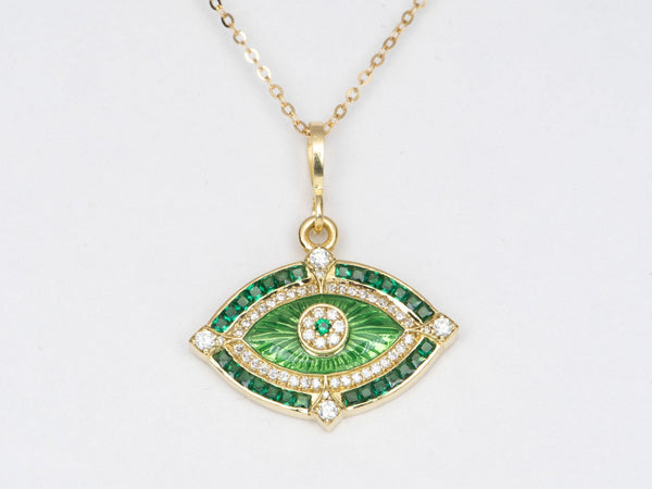 Emerald evil deals eye necklace