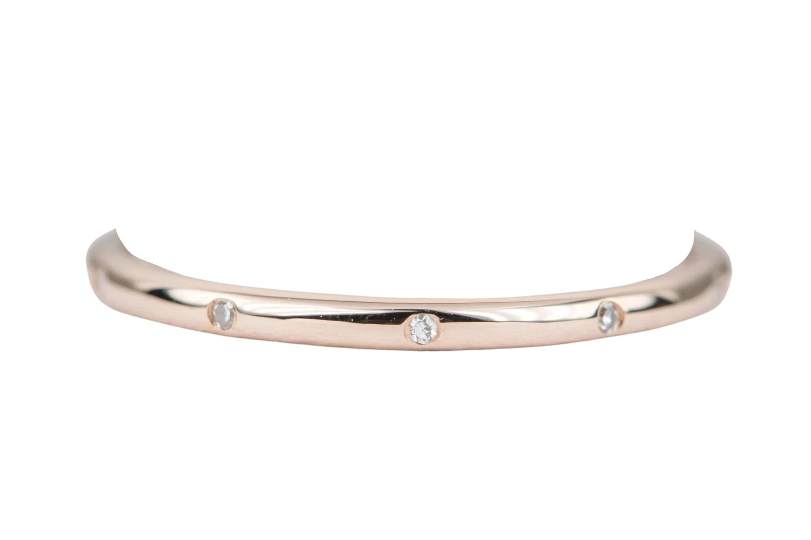 14K Gold Spaced Out Diamond Bangle White Gold