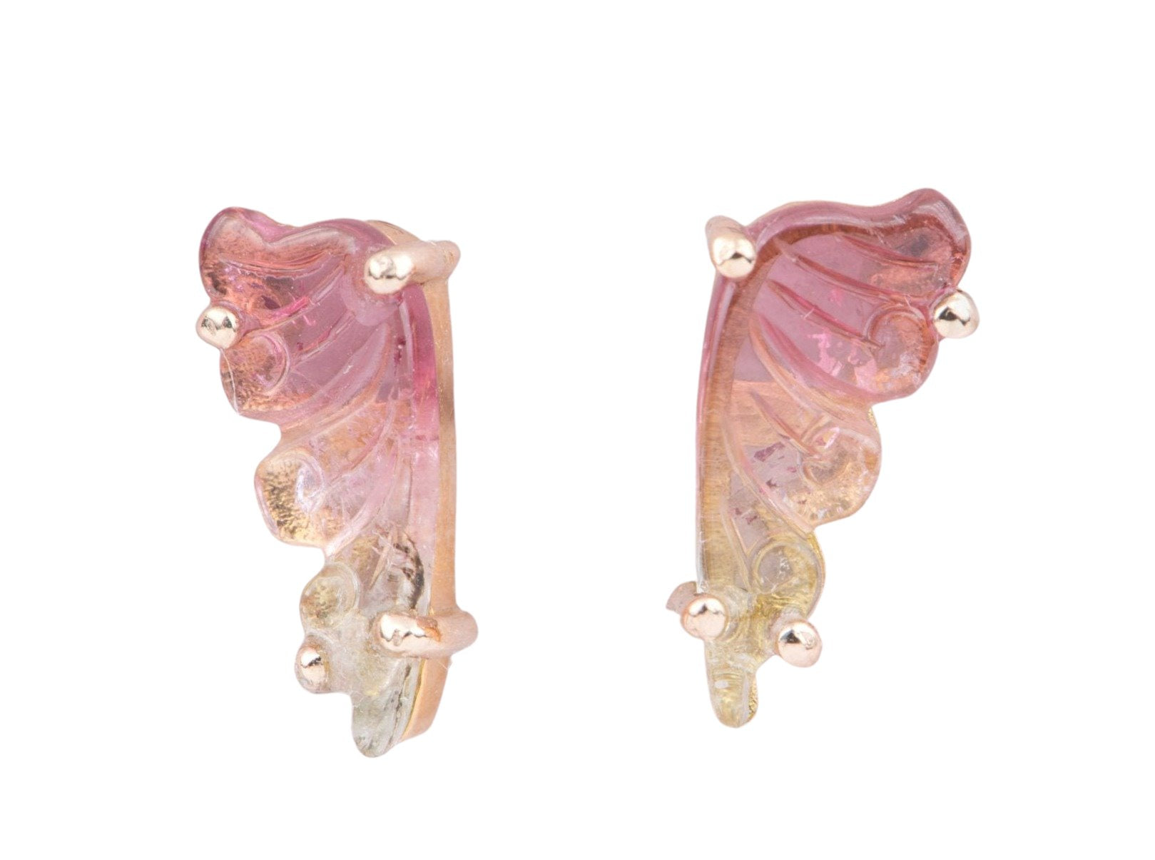 Pink Tourmaline Butterfly Stud Earrings outlet 10 mm wide