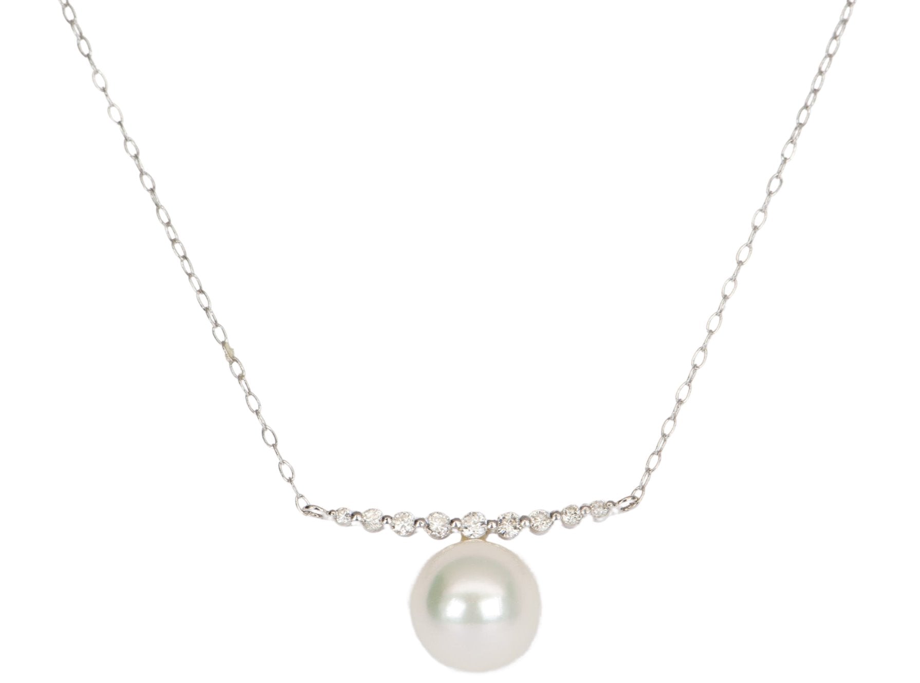 Aurora Designer - 7.5mm Akoya Pearl Pendant Necklace 18K White