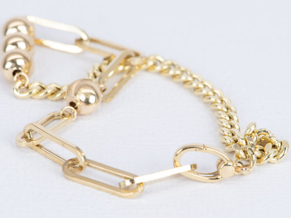 Aurora Designer - 18K Gold AB Half and Half Mixed Bracelet Chain