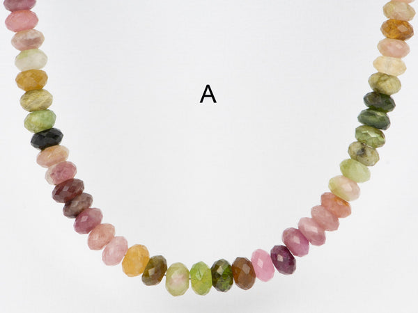 Multicolored Necklace, 2 Rows of Tourmaline Chip Beads and Gold 2024 Filled curved Pipes, Rustic, For Any Outfit