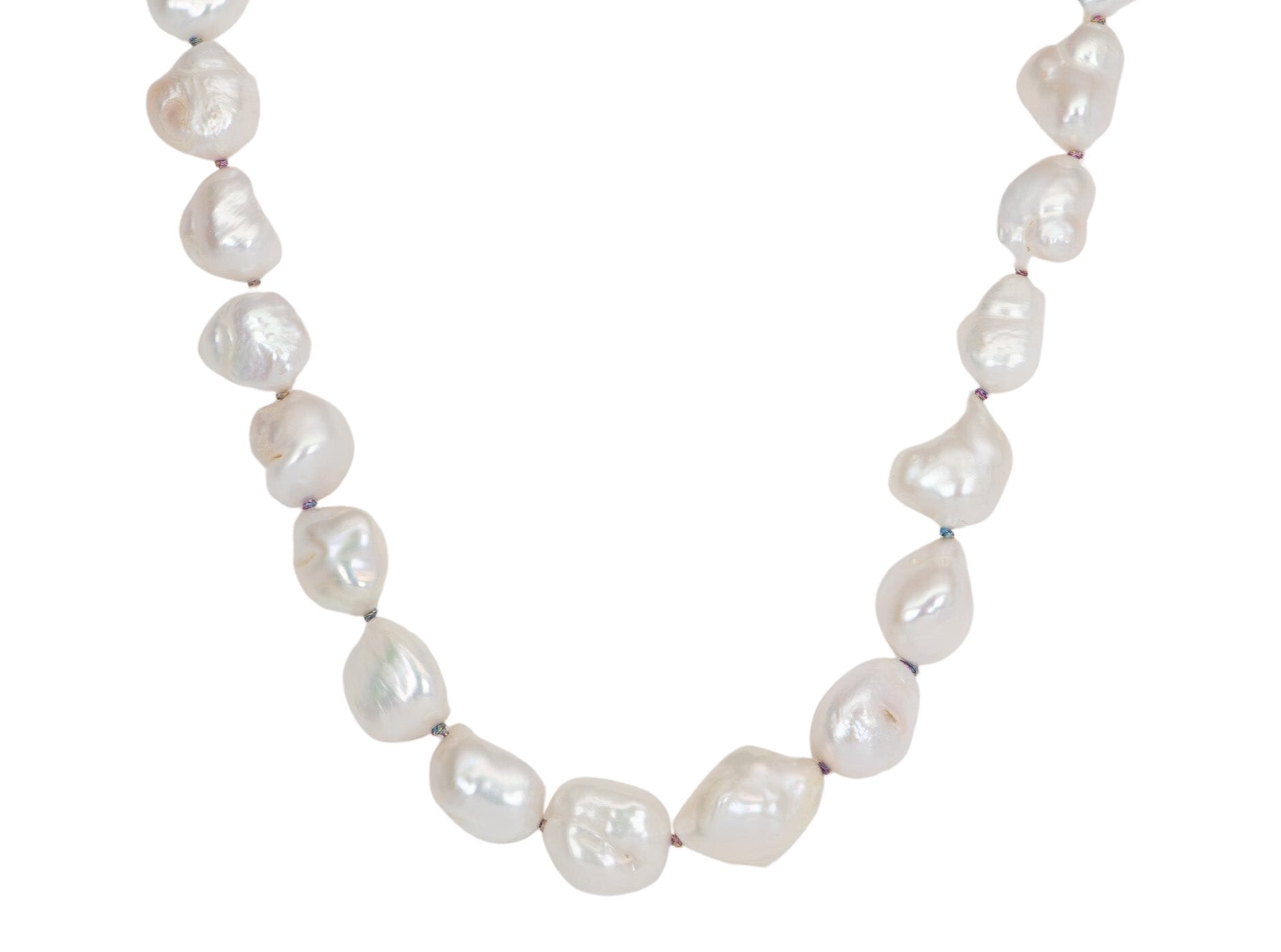 Recognised Freedom Pearl Popon Chunky Chain Pendant Necklace, Silver/White  at John Lewis & Partners