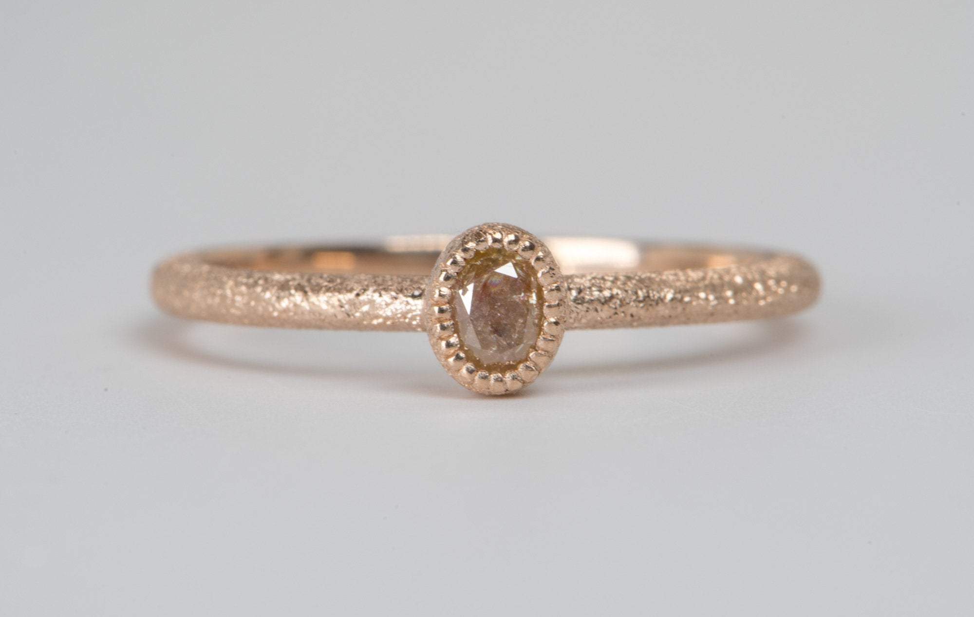 Pink Diamond Bezel Set Ring in 14K Rose Gold (only $875)