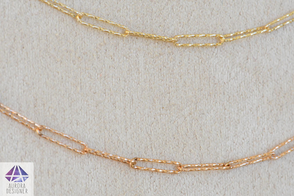 Lila Paper Clip Link 14K Gold Charm Necklace